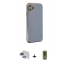 MARSİLYAN™- iPhone 11 Pro Max Kılıf Yankı Serisi - Siyah Joko Magic 5D Hayalet Cam + Pers Alüminyum Kamera Lens - LT