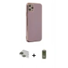 MARSİLYAN™- iPhone 11 Pro Max Kılıf Yankı Serisi - Siyah Joko Magic 5D Hayalet Cam + Pers Alüminyum Kamera Lens - YL