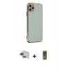 MARSİLYAN™- iPhone 11 Pro Max Kılıf Yankı Serisi - Siyah Joko Magic 5D Hayalet Cam + Pers Alüminyum Kamera Lens - YL