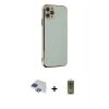 MARSİLYAN™- iPhone 11 Pro Max Kılıf Yankı Serisi - Siyah Joko Magic 5D Hayalet Cam + Pers Alüminyum Kamera Lens - LT