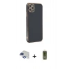 MARSİLYAN™- iPhone 11 Pro Max Kılıf Yankı Serisi - Siyah Joko Magic 5D Hayalet Cam + Pers Alüminyum Kamera Lens - LT