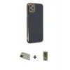 MARSİLYAN™- iPhone 11 Pro Max Kılıf Yankı Serisi - Siyah Joko Magic 5D Hayalet Cam + Rainbow Kamera Lens Koruma Cam - YL