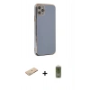 MARSİLYAN™- iPhone 11 Pro Max Kılıf Yankı Serisi - Siyah Joko Magic 5D Hayalet Cam + Renkli Kamera Lens Koruma Cam - YL