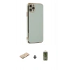 MARSİLYAN™- iPhone 11 Pro Max Kılıf Yankı Serisi - Siyah Joko Magic 5D Hayalet Cam + Renkli Kamera Lens Koruma Cam - YL