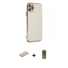 MARSİLYAN™- iPhone 11 Pro Max Kılıf Yankı Serisi - Siyah Joko Magic 5D Hayalet Cam + Renkli Kamera Lens Koruma Cam - YL