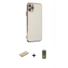 MARSİLYAN™- iPhone 11 Pro Max Kılıf Yankı Serisi - Siyah Joko Magic 5D Hayalet Cam + Renkli Kamera Lens Koruma Cam - SI