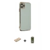 MARSİLYAN™- iPhone 11 Pro Max Kılıf Yankı Serisi - Siyah Joko Magic 5D Hayalet Cam + Renkli Kamera Lens Koruma Cam - SI