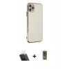 MARSİLYAN™- iPhone 11 Pro Max Kılıf Yankı Serisi - Siyah Joko Magic 5D Hayalet Cam + Kamera Lens Koruma Cam - SF