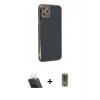 MARSİLYAN™- iPhone 11 Pro Max Kılıf Yankı Serisi - Siyah Joko Magic 5D Hayalet Cam + Kamera Lens Koruma Cam - SF