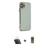 MARSİLYAN™- iPhone 11 Pro Max Kılıf Yankı Serisi - Siyah Joko Magic 5D Hayalet Cam + Kamera Lens Koruma Cam - SF