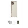 MARSİLYAN™- iPhone 11 Pro Max Kılıf Yankı Serisi - Siyah Joko Magic 5D Hayalet Cam + Pers Alüminyum Kamera Lens - SH