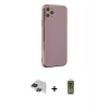 MARSİLYAN™- iPhone 11 Pro Max Kılıf Yankı Serisi - Siyah Joko Magic 5D Hayalet Cam + Pers Alüminyum Kamera Lens - SH