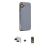MARSİLYAN™- iPhone 11 Pro Max Kılıf Yankı Serisi - Siyah Joko Magic 5D Hayalet Cam + Pers Alüminyum Kamera Lens - SH