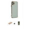 MARSİLYAN™- iPhone 11 Pro Max Kılıf Yankı Serisi - Siyah Joko Magic 5D Hayalet Cam + Renkli Kamera Lens Koruma Cam - TU