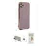 MARSİLYAN™- iPhone 11 Pro Max Kılıf Yankı Serisi - Siyah Mat Seramik Nano Ekran Koruyucu + Rainbow Kamera Lens Koruma Cam - GD