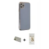 MARSİLYAN™- iPhone 11 Pro Max Kılıf Yankı Serisi - Siyah Mat Seramik Nano Ekran Koruyucu + Rainbow Kamera Lens Koruma Cam - GD
