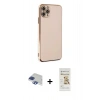 MARSİLYAN™- iPhone 11 Pro Max Kılıf Yankı Serisi - Siyah Mat Seramik Nano Ekran Koruyucu + Pers Alüminyum Kamera Lens - LT