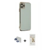 MARSİLYAN™- iPhone 11 Pro Max Kılıf Yankı Serisi - Siyah Mat Seramik Nano Ekran Koruyucu + Pers Alüminyum Kamera Lens - LT