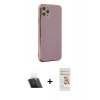 MARSİLYAN™- iPhone 11 Pro Max Kılıf Yankı Serisi - Siyah Mat Seramik Nano Ekran Koruyucu + Kamera Lens Koruma Cam - SF