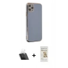 MARSİLYAN™- iPhone 11 Pro Max Kılıf Yankı Serisi - Siyah Mat Seramik Nano Ekran Koruyucu + Kamera Lens Koruma Cam - SF