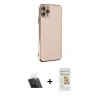 MARSİLYAN™- iPhone 11 Pro Max Kılıf Yankı Serisi - Siyah Mat Seramik Nano Ekran Koruyucu + Kamera Lens Koruma Cam - SF