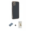 MARSİLYAN™- iPhone 11 Pro Max Kılıf Yankı Serisi - Siyah Mat Seramik Nano Ekran Koruyucu + Shine Kamera Lens Koruma Cam - SABE