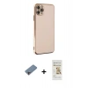 MARSİLYAN™- iPhone 11 Pro Max Kılıf Yankı Serisi - Siyah Mat Seramik Nano Ekran Koruyucu + Shine Kamera Lens Koruma Cam - PE