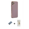 MARSİLYAN™- iPhone 11 Pro Max Kılıf Yankı Serisi - Siyah Mat Seramik Nano Ekran Koruyucu + Shine Kamera Lens Koruma Cam - GI