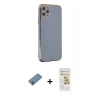 MARSİLYAN™- iPhone 11 Pro Max Kılıf Yankı Serisi - Siyah Mat Seramik Nano Ekran Koruyucu + Shine Kamera Lens Koruma Cam - MI