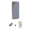 MARSİLYAN™- iPhone 11 Pro Max Kılıf Yankı Serisi - Siyah Mat Seramik Nano Ekran Koruyucu + Shine Kamera Lens Koruma Cam - PE