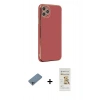 MARSİLYAN™- iPhone 11 Pro Max Kılıf Yankı Serisi - Siyah Mat Seramik Nano Ekran Koruyucu + Shine Kamera Lens Koruma Cam - SABE