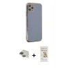 MARSİLYAN™- iPhone 11 Pro Max Kılıf Yankı Serisi - Siyah Mat Seramik Nano Ekran Koruyucu + Yeşil Pers Alüminyum Kamera Lens