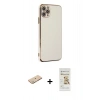 MARSİLYAN™- iPhone 11 Pro Max Kılıf Yankı Serisi - Siyah Mat Seramik Nano Ekran Koruyucu + Renkli Kamera Lens Koruma Cam - YL