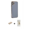MARSİLYAN™- iPhone 11 Pro Max Kılıf Yankı Serisi - Siyah Mat Seramik Nano Ekran Koruyucu + Renkli Kamera Lens Koruma Cam - YL