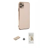 MARSİLYAN™- iPhone 11 Pro Max Kılıf Yankı Serisi - Siyah Mat Seramik Nano Ekran Koruyucu + Renkli Kamera Lens Koruma Cam - YL