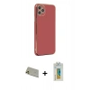 MARSİLYAN™- iPhone 11 Pro Max Kılıf Yankı Serisi - Siyah Polymer Nano Ekran Koruyucu + Gold Rainbow Kamera Lens Koruma Cam