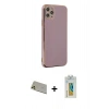 MARSİLYAN™- iPhone 11 Pro Max Kılıf Yankı Serisi - Siyah Polymer Nano Ekran Koruyucu + Gold Rainbow Kamera Lens Koruma Cam