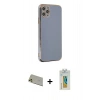 MARSİLYAN™- iPhone 11 Pro Max Kılıf Yankı Serisi - Siyah Polymer Nano Ekran Koruyucu + Gold Rainbow Kamera Lens Koruma Cam