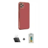 MARSİLYAN™- iPhone 11 Pro Max Kılıf Yankı Serisi - Siyah Polymer Nano Ekran Koruyucu + Kamera Lens Koruma Cam - SF