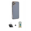 MARSİLYAN™- iPhone 11 Pro Max Kılıf Yankı Serisi - Siyah Polymer Nano Ekran Koruyucu + Kamera Lens Koruma Cam - SF