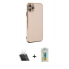 MARSİLYAN™- iPhone 11 Pro Max Kılıf Yankı Serisi - Siyah Polymer Nano Ekran Koruyucu + Kamera Lens Koruma Cam - SF