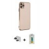 MARSİLYAN™- iPhone 11 Pro Max Kılıf Yankı Serisi - Siyah Polymer Nano Ekran Koruyucu + Pers Alüminyum Kamera Lens - SH