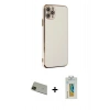 MARSİLYAN™- iPhone 11 Pro Max Kılıf Yankı Serisi - Siyah Polymer Nano Ekran Koruyucu + Rainbow Kamera Lens Koruma Cam - YL