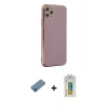MARSİLYAN™- iPhone 11 Pro Max Kılıf Yankı Serisi - Siyah Polymer Nano Ekran Koruyucu + Shine Kamera Lens Koruma Cam - MI