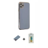 MARSİLYAN™- iPhone 11 Pro Max Kılıf Yankı Serisi - Siyah Polymer Nano Ekran Koruyucu + Shine Kamera Lens Koruma Cam - PE