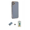 MARSİLYAN™- iPhone 11 Pro Max Kılıf Yankı Serisi - Siyah Polymer Nano Ekran Koruyucu + Shine Kamera Lens Koruma Cam - GI