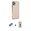 MARSİLYAN™- iPhone 11 Pro Max Kılıf Yankı Serisi - Siyah Polymer Nano Ekran Koruyucu + Shine Kamera Lens Koruma Cam - PE