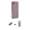 MARSİLYAN™- iPhone 11 Pro Max Kılıf Yankı Serisi - Siyah Polymer Nano Ekran Koruyucu + Shine Kamera Lens Koruma Cam - PE