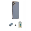 MARSİLYAN™- iPhone 11 Pro Max Kılıf Yankı Serisi - Siyah Polymer Nano Ekran Koruyucu + Metal Kamera Lens Koruma Cam - SH