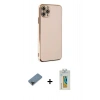 MARSİLYAN™- iPhone 11 Pro Max Kılıf Yankı Serisi - Siyah Polymer Nano Ekran Koruyucu + Metal Kamera Lens Koruma Cam - SH